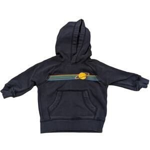 Hanna Andersson Baby Navy Space Embroidered Hoodie Sweatshirt Unisex‎ Cotton